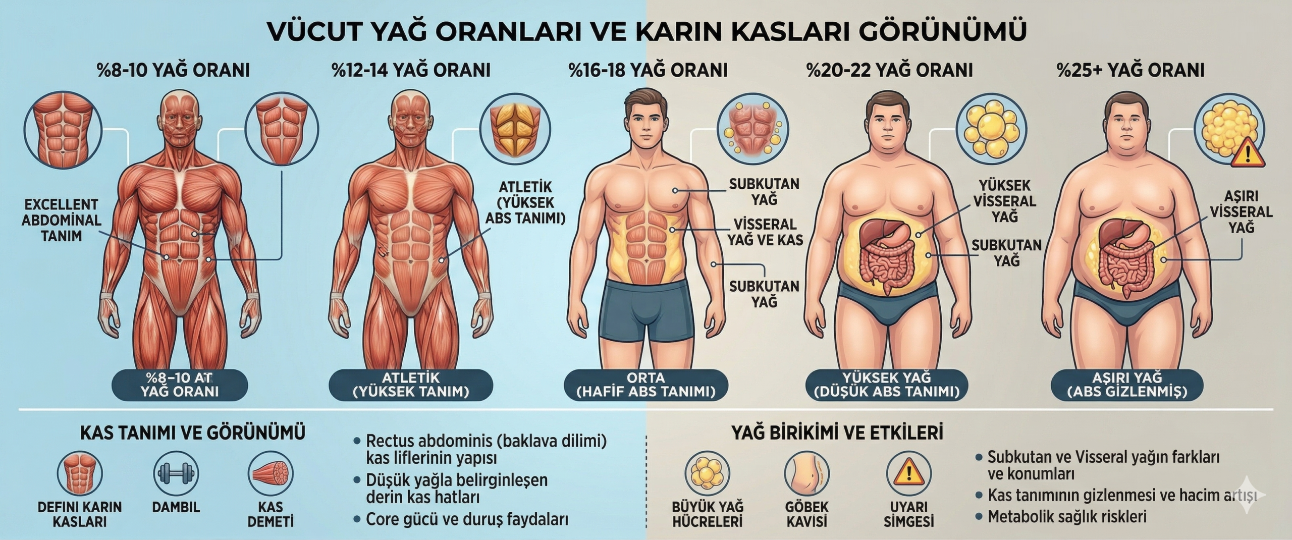 Vücut Yağ Oranları ve Karın Kasları